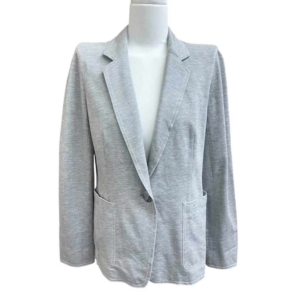 Lafayette 148 women Single Button Casual Gray Blazer Career Work Sz 6 Office